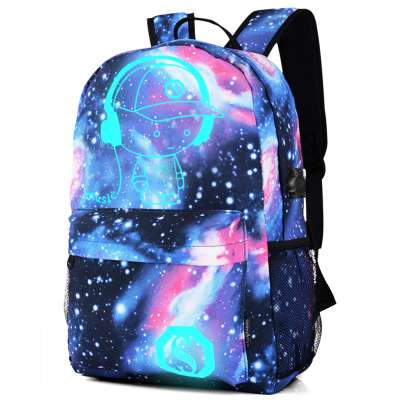 Hotsale Larger Capacity Anti Theft bag Usb backpack Luminous pu backpack bag