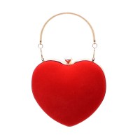 2020 Clutch Woman Party Bag Heart Shape Handbag Velvet Love Bag Wedding Evening Purse For Ladies