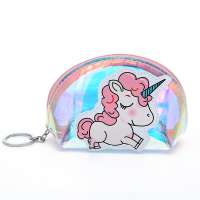 2019 Wholesale cute cheap coin bag Lady purse bag Zipper bag pvc Unicorn coin purse